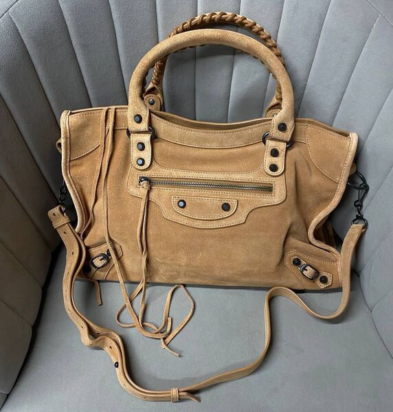 Сумка Balenciaga женский замша бежевый 200107