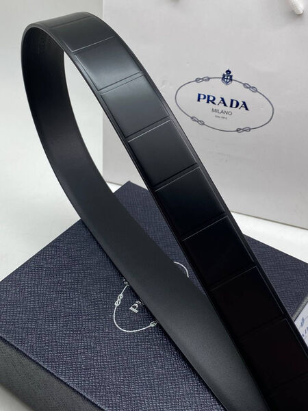 Мужской ремень Prada мужской кожа черный 176204-5