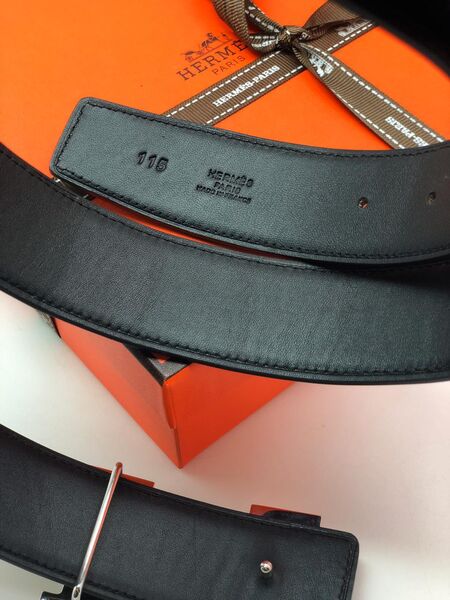 Мужской ремень Hermès мужской кожа черный 52528-2