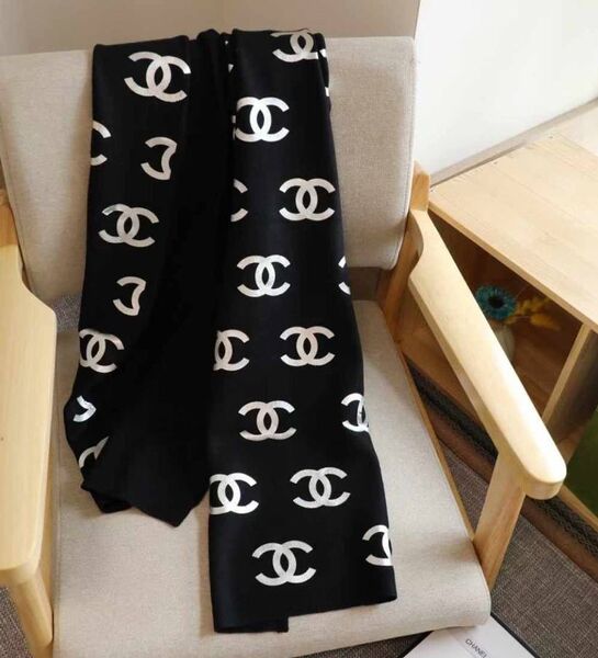 Шарф Chanel женский кашемир черный 169048