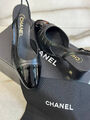 Туфли Chanel женский кожа черный 124630-2