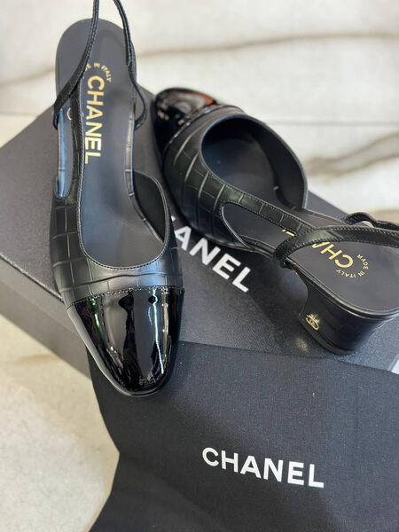 Туфли Chanel женский кожа черный 124630-2