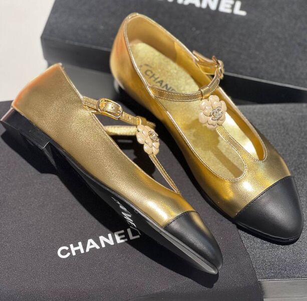 Балетки Chanel женский кожа бронзовый 138652