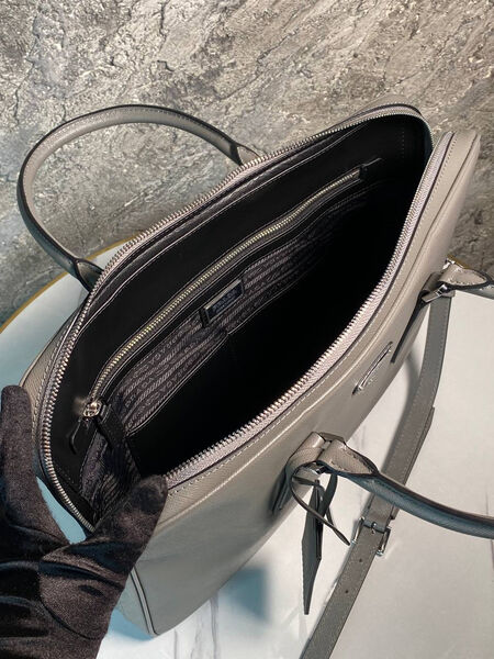 Мужской портфель Prada мужской кожа графитовый 170380-10
