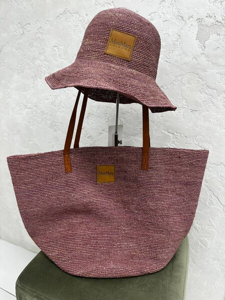 Сумка Max Mara женский солома бордовый 189871-2