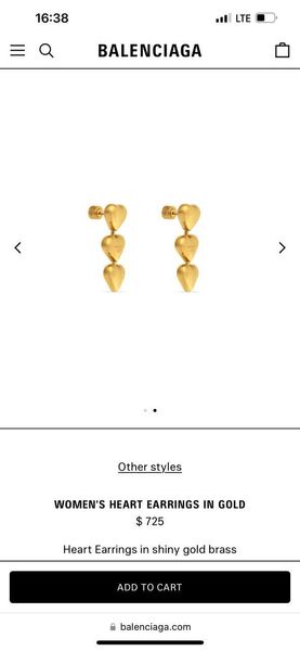 Серьги Balenciaga бронзовый 175186-4