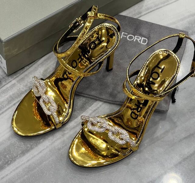 Босоножки Tom Ford женский кожа золотистый 150681