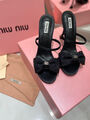 Шлепки Miu Miu женский стразы черный 107380-2