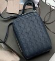 Мужская сумка мессенджер Bottega Veneta мужской кожа синий 115822-1