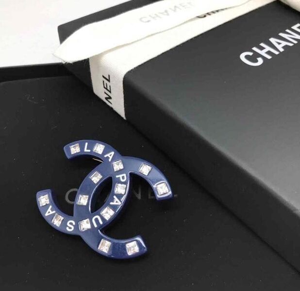 Брошь Chanel синий 10376-2