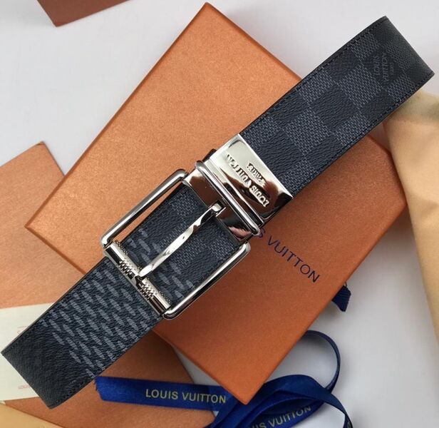 Мужской ремень Louis Vuitton мужской кожа черный 105310