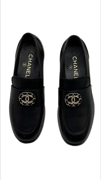Лоферы Chanel женский кожа черный 104437-3