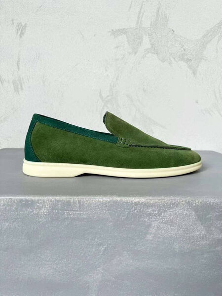 Мужские лоферы Loro Piana мужской замша болотный 146451-4