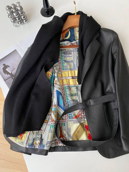 Куртка Hermès женский кожа черный 160184-4