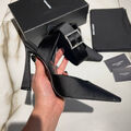 Туфли Saint Laurent женский ткань черный 101591-2