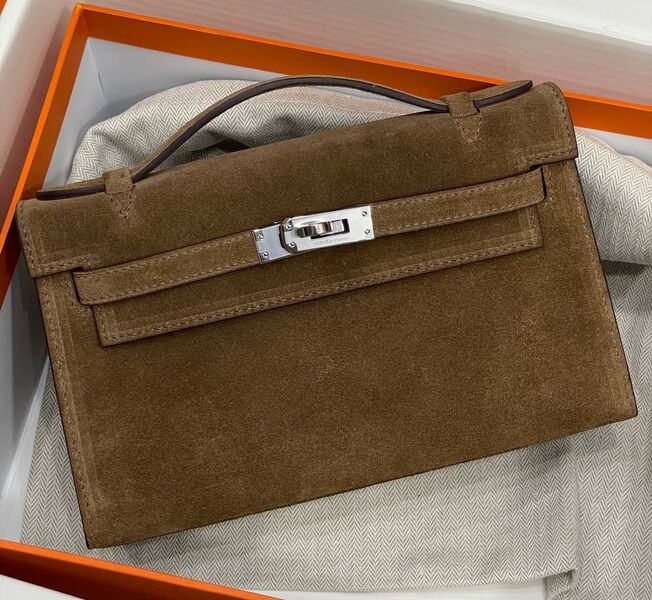 Сумка Hermèskelly Pochette женский замша 150187