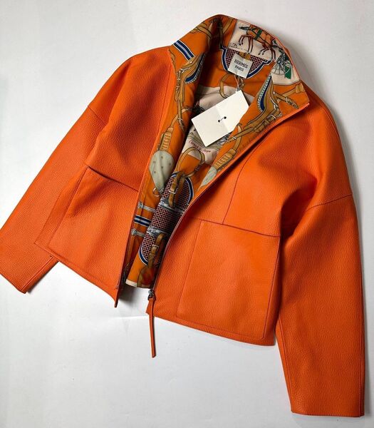 Куртка Hermès женский кожа оранжевый 144078
