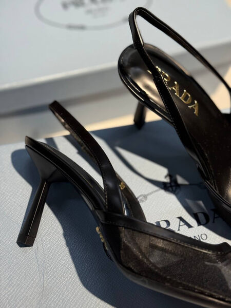 Туфли Prada женский сетка черный 187320-5