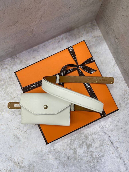 Женский ремень Hermès женский кожа белый 120130-3