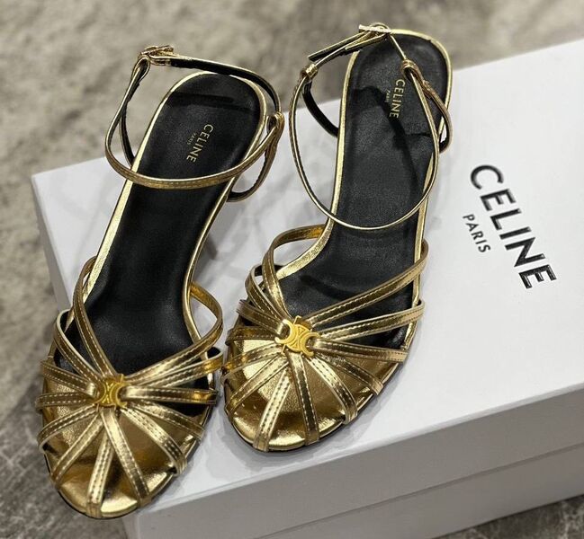 Босоножки Celine женский кожа бронзовый 113784