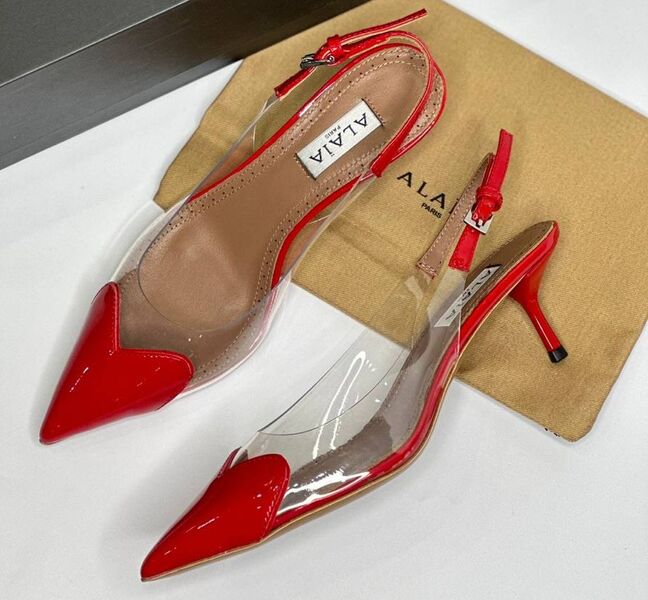 Туфли Alaïa женский кожа бордовый 139977