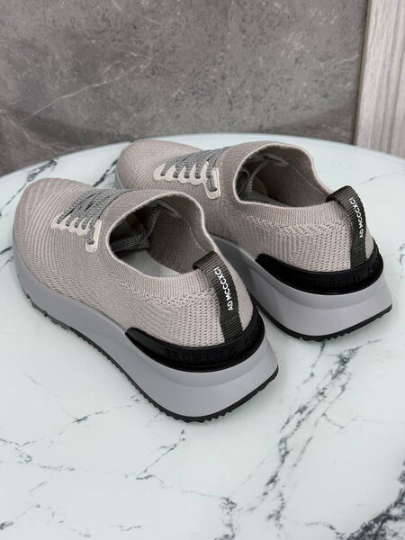 Мужские кроссовки Brunello Cucinelli мужской текстиль бежевый 185004-4