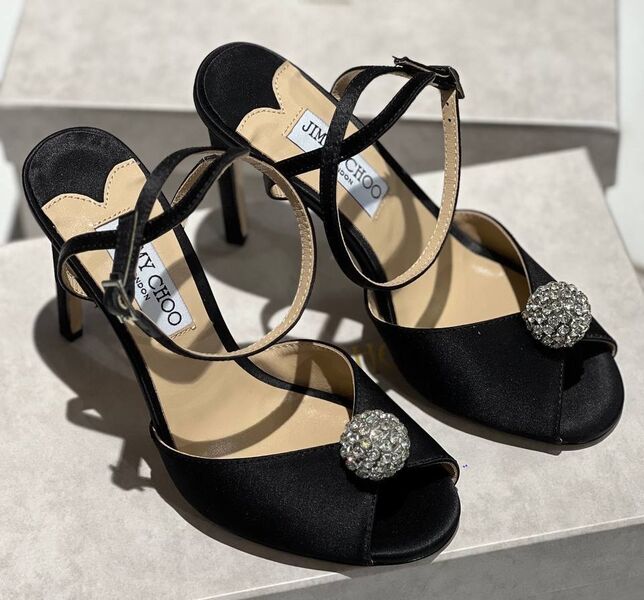 Босоножки Jimmy Choo женский сатин черный 138752
