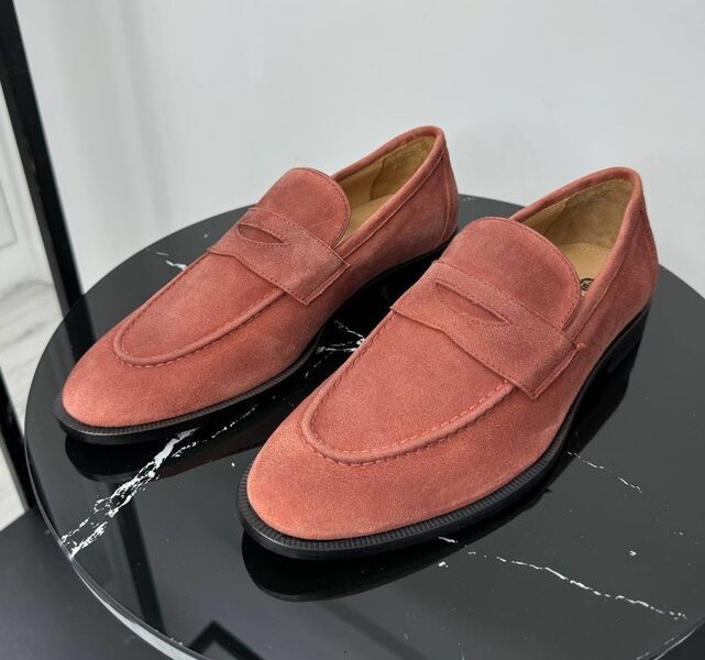 Мужские лоферы Loro Piana мужской замша бордовый 191779