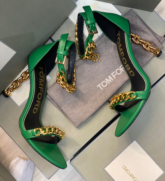 Босоножки Tom Ford женский кожа зеленый 12797