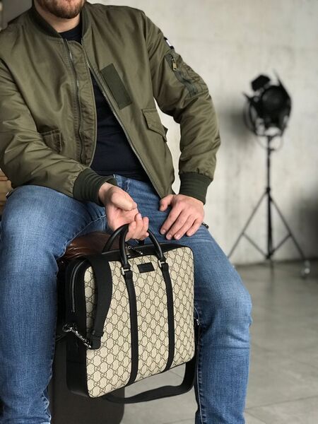 Мужской портфель Gucci мужской бежевый 52071-2