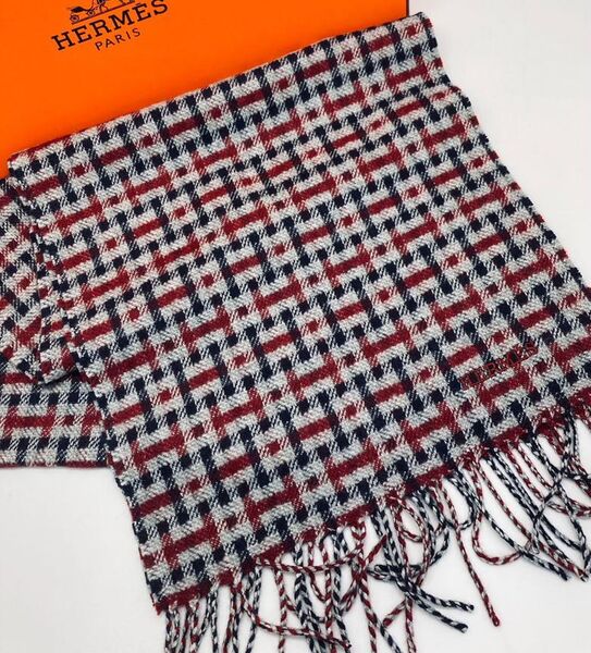 Мужской шарф Hermès мужской бордовый 54193