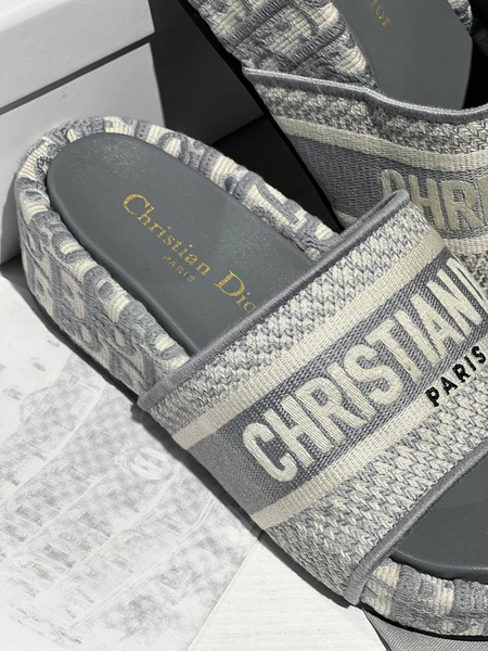 Шлепки Christian Dior женский текстиль графитовый 88368-3