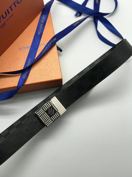 Мужской ремень Louis Vuitton мужской кожа черный 108712-5