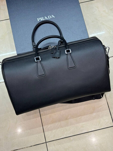 Дорожная сумка Prada мужской кожа черный 170414-2