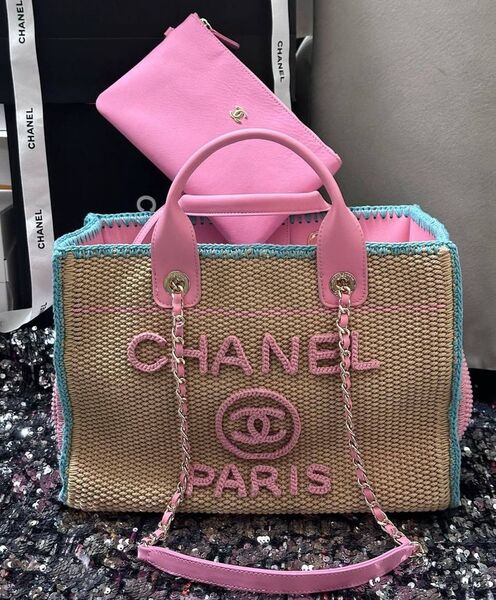 Сумка Chanel Shopping женский текстиль бежевый 185178
