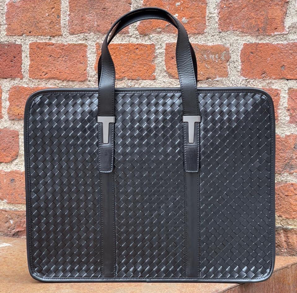 Мужской портфель Bottega Veneta мужской кожа черный 52035