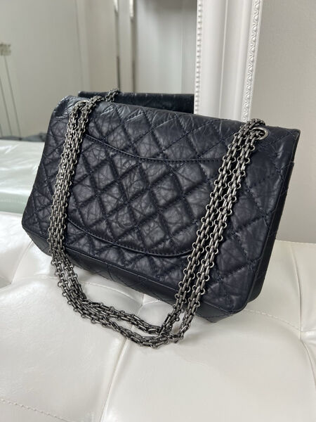 Сумка Chanel Vintage 28 см женский кожа синий 140265-5