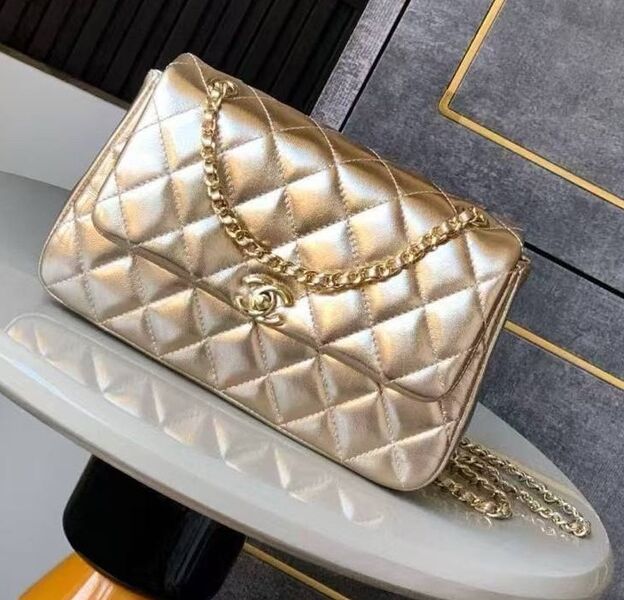 Сумка Chanel женский кожа бронзовый 186764