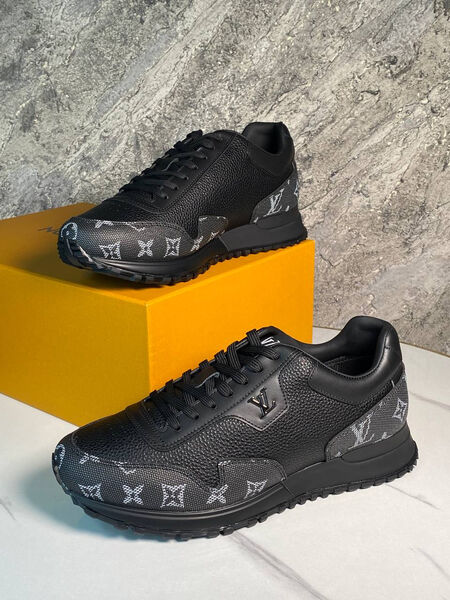 Мужские кроссовки Louis Vuitton мужской кожа черный 172993-9