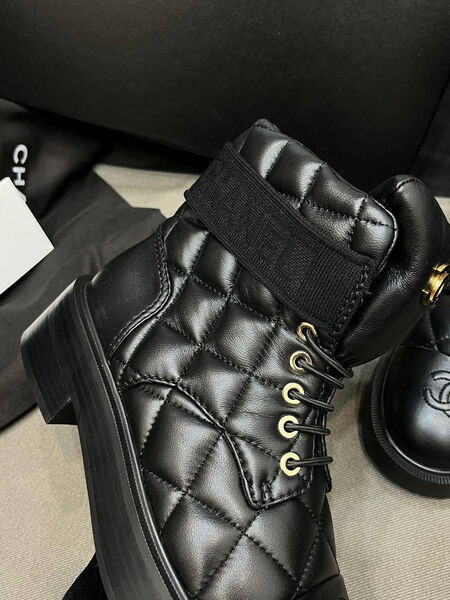 Ботинки Chanel женский кожа черный 130725-3