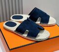 Мужские шлепки Hermès мужской замша синий 153413-1