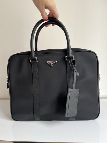 Мужской портфель Prada мужской текстиль черный 149893-3