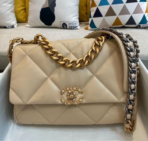 Сумка Chanel (30 см) женский кожа бежевый 73561