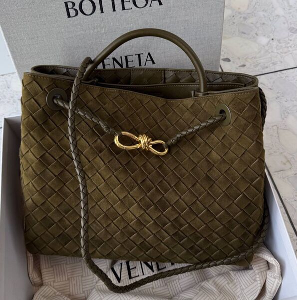 Сумка Bottega Veneta женский замша болотный 200670