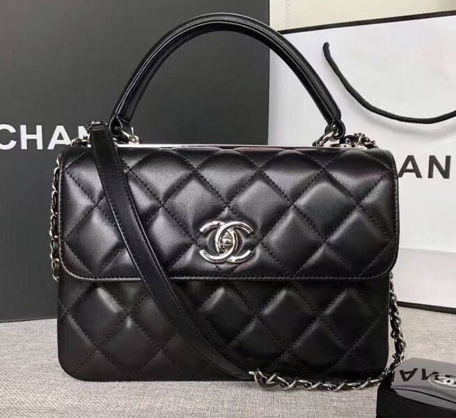 Сумка Chanel женский кожа черный 182081