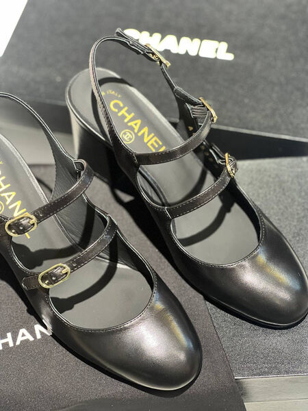 Туфли Chanel женский кожа черный 138604-2