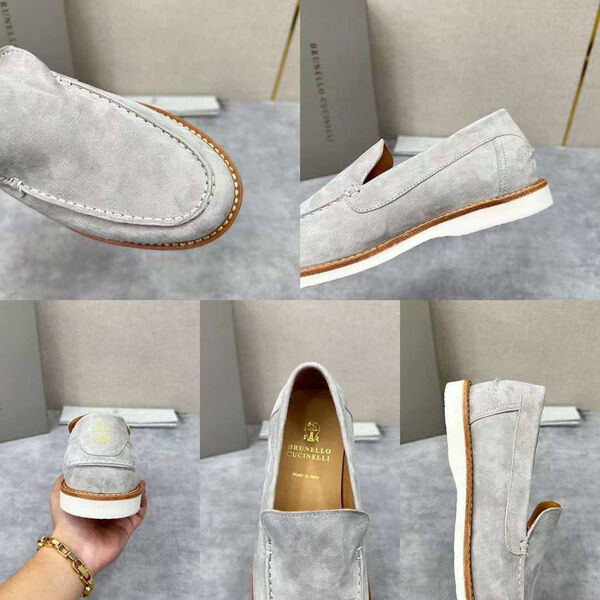 Мужские лоферы Brunello Cucinelli мужской замша графитовый 146658-8