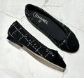 Балетки Chanel женский твид черный 147033-1