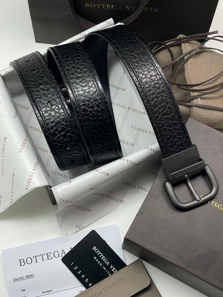 Мужской ремень Bottega Veneta мужской кожа черный 115821-2