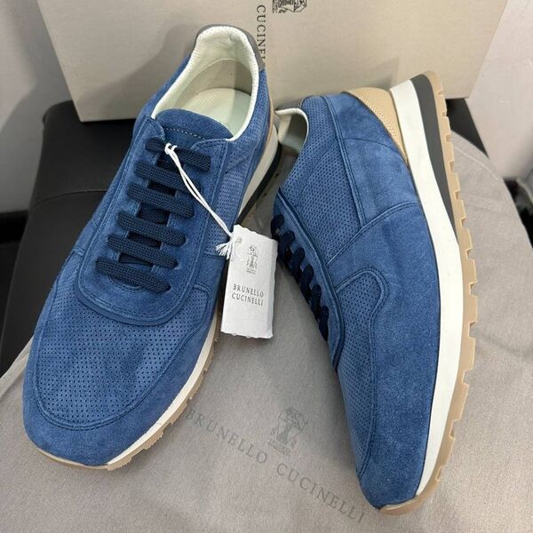 Мужские кроссовки Brunello Cucinelli мужской замша бирюзовый 155298